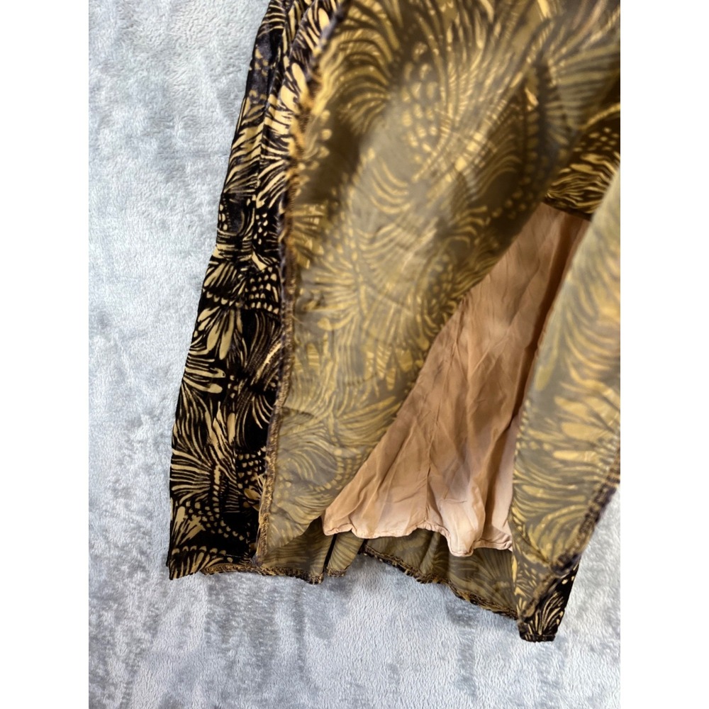 Free People Ellie Burnout Velvet Mini Dress Small Black Brown Boho - Picture 8 of 11